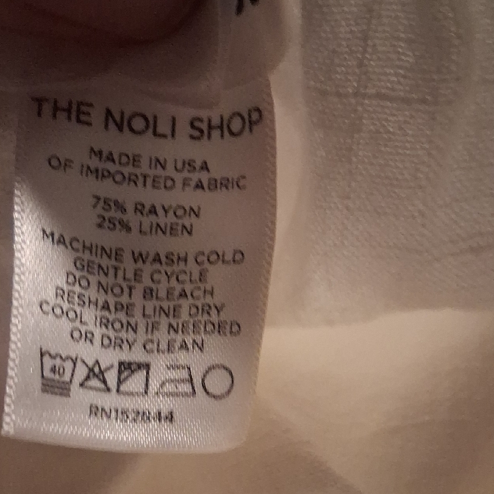Noli The Label XL Wide Leg Linen Blend Rayon High Rise Pants Neutral NWOT - Picture 3 of 5